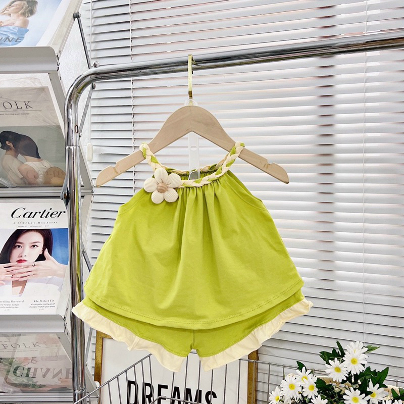 Bộ 2 dây hoa Cotton cho bé gái