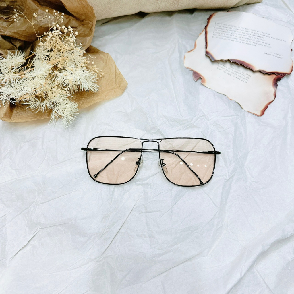 Mắt Kính Thời Trang Gọng Mảnh Kim Loại Pha Màu 739 Kiểu Dáng Phong Cách