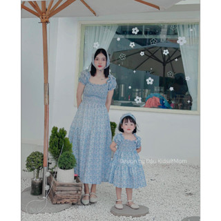 Váy Đôi Mẹ Và Bé Chất Đũi Mềm Tay Bồng Dáng Xuông Cho Mùa Hè Cho Bé Gái 1-6T - Đậu Kids&Mom