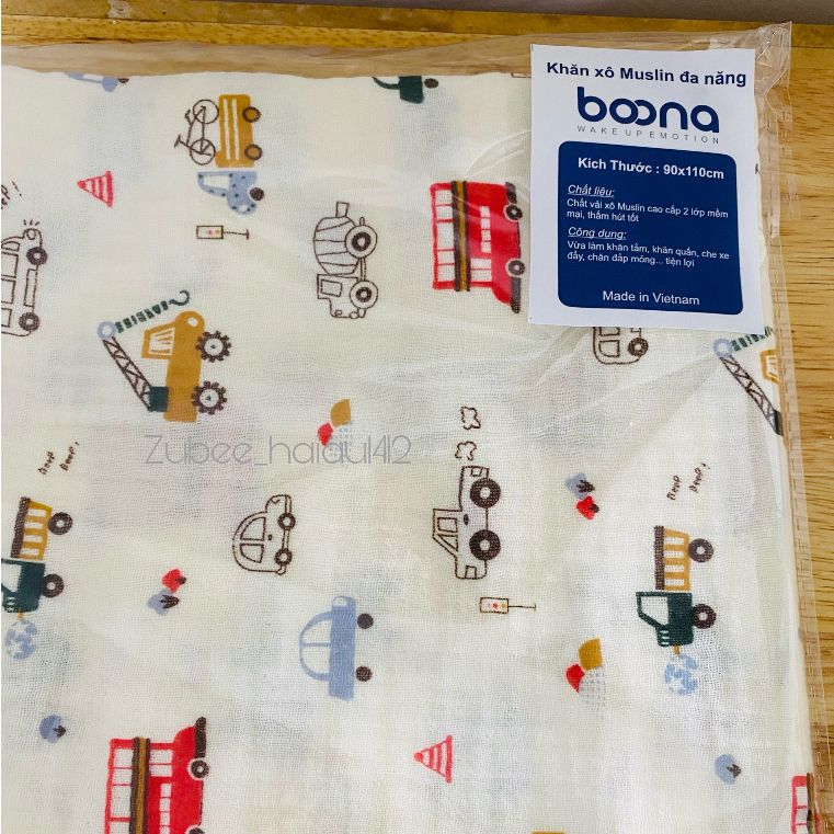 Khăn tắm xô boona muslin cao cấp 2 lớp đa năng cho bé