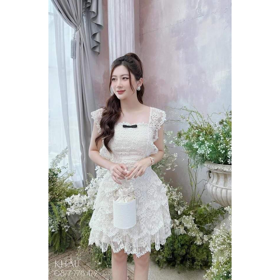 Đầm ren amy phối tần xòe nhẹ MC