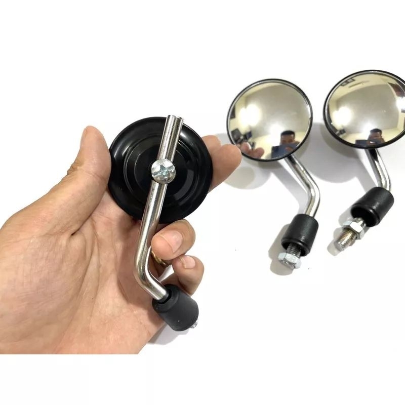 Gương Xe Máy Mini Đường Kính 6cm Thu Chân Ngắn Gọn