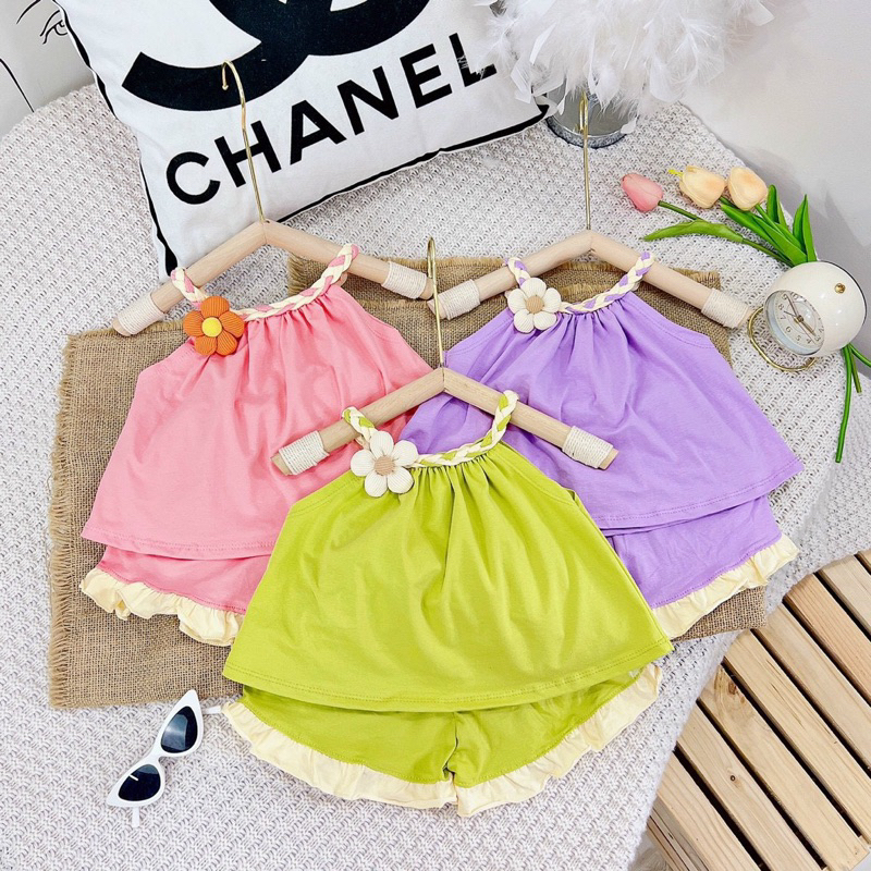 Bộ 2 dây hoa Cotton cho bé gái