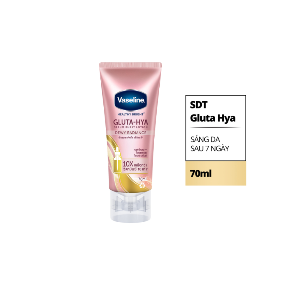 Sữa dưỡng thể Vaseline 10x, 50x Dưỡng Da Sáng Mịn Sau 7 Ngày 70ml/chai