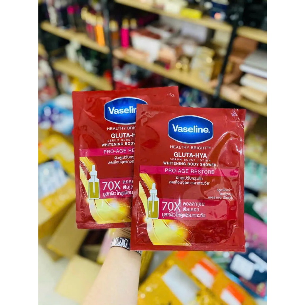 Combo Sữa Dưỡng Thể Chống Lão Hóa, Kem Kích Trắng và Kem Tắm Trắng Vaseline Healthy Bright Gluta-Hya