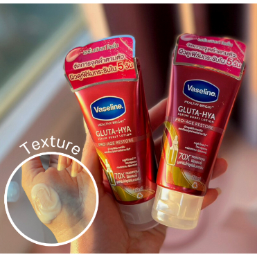 Combo Sữa Dưỡng Thể Chống Lão Hóa, Kem Kích Trắng và Kem Tắm Trắng Vaseline Healthy Bright Gluta-Hya