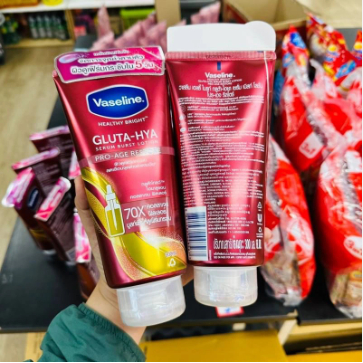 Combo Sữa Dưỡng Thể Chống Lão Hóa, Kem Kích Trắng và Kem Tắm Trắng Vaseline Healthy Bright Gluta-Hya