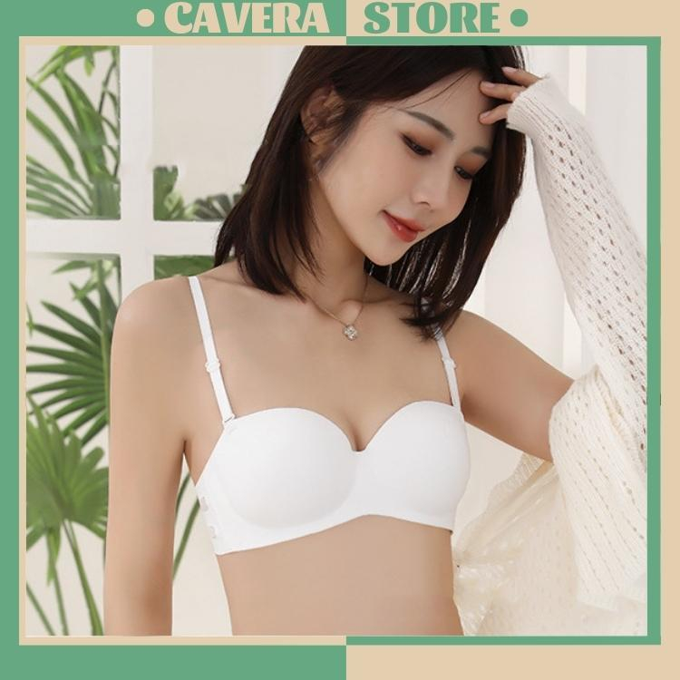 Áo ngực nâng ngực - Áo lót nữ không gọng mút dày tạo khe đúc su cup ngang sexy Cavera A60