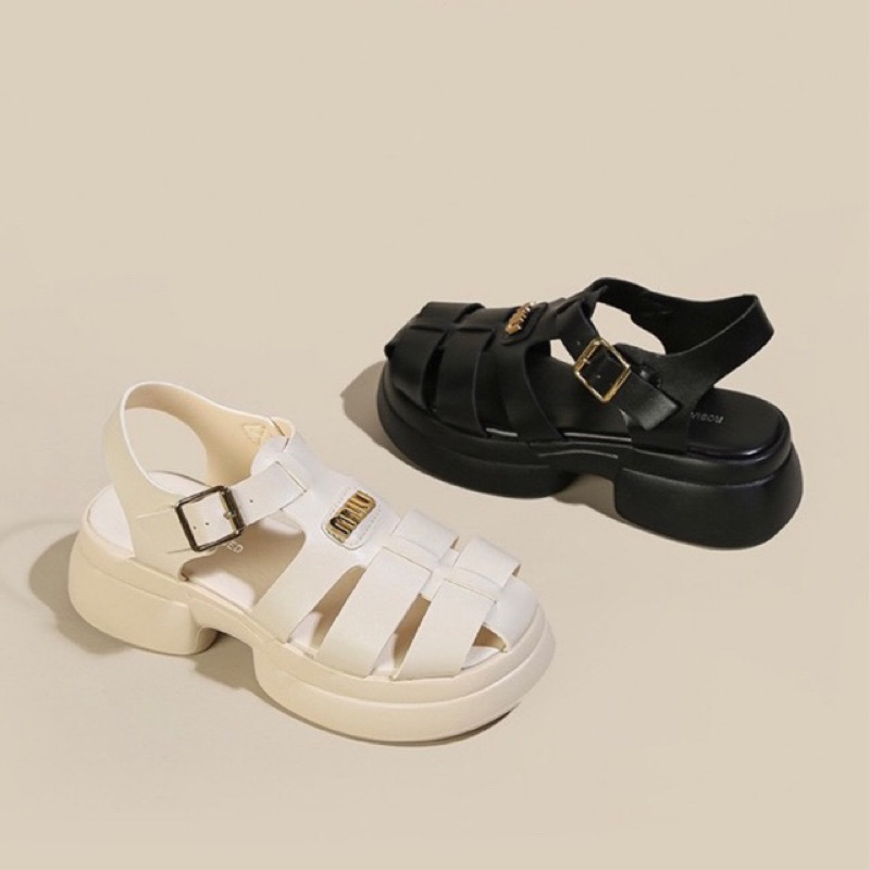 Giày Sandal Nữ hottrend 2023 khoá cài  Quảng Châu Cao Cấp Fullbox đế sandal 5 phân siêu êm chân TC091