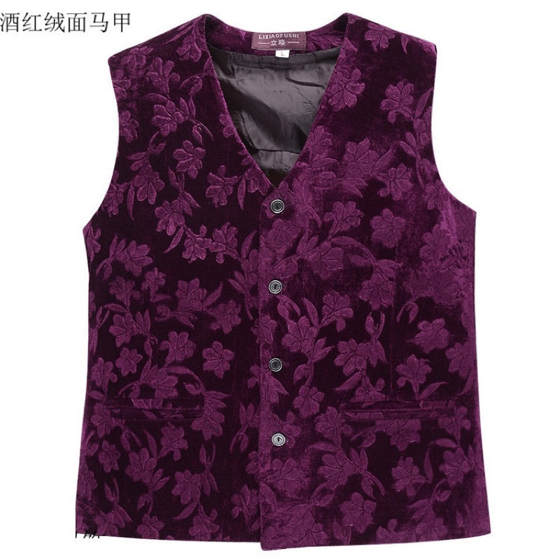 Áo khoác Nữ gi-lê áo bà già Áo gấm nhung