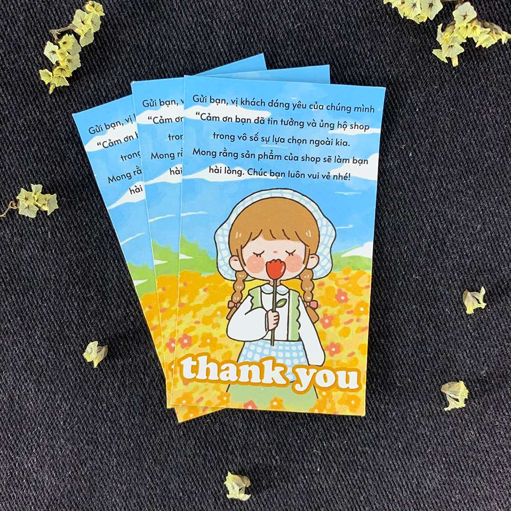 Thiệp Cảm Ơn, Phiếu Cảm Ơn Khách Hàng Cho Shop Giúp Tăng Tỷ Lệ Đánh Giá 5 Sao - Thank You Card Giá Rẻ