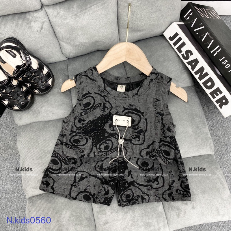 Bộ cotton rách cho bé trai