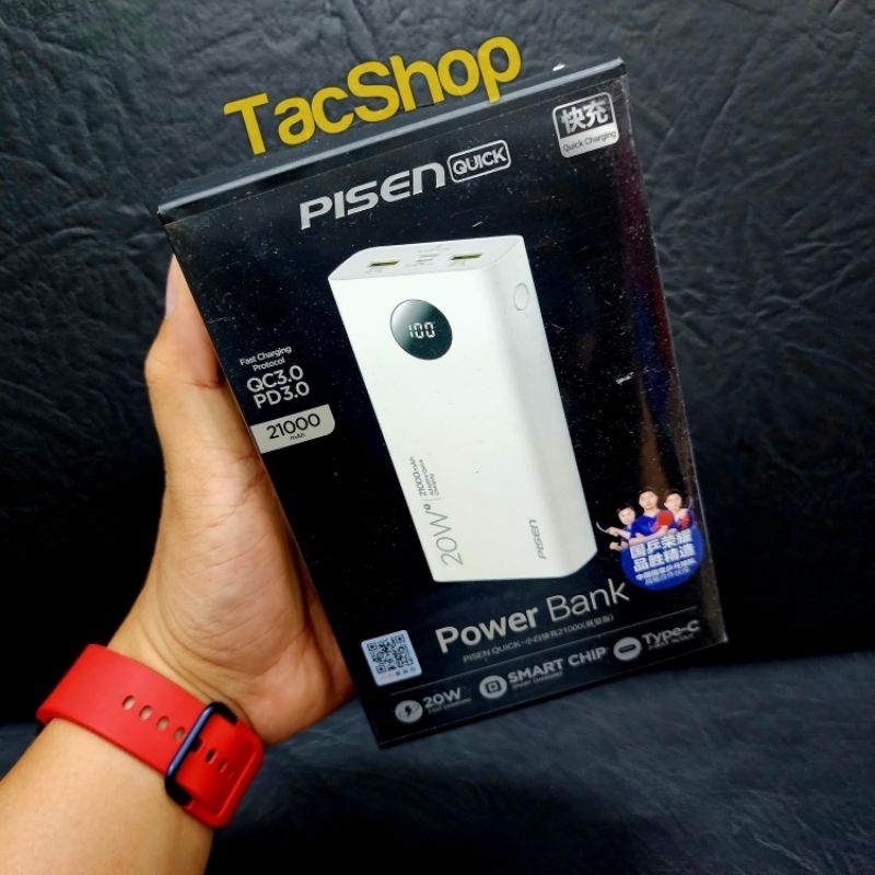 Pin sạc dự phòng Pisen Quick TS-298 21000mAh hỗ trợ sạc nhanh 20W Chính Hãng