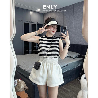 Áo ba lỗ len kẻ ngang Kim Anh Bùi