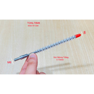 Chổi cước thông ống sợi Nilong trắng 8mm ren M6