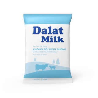 Thùng 48 bịch Sữa Dalatmilk 220ml (không đường, ít đường)