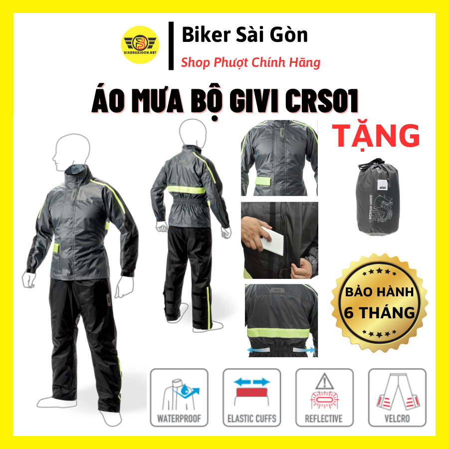 Áo Mưa Bộ GIVI CRS01 Chính Hãng Givi Không Nón - Biker Sài Gòn