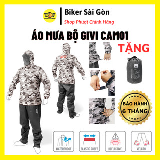 Áo Mưa Bộ Nam Nữ GIVI CAM01 Chính Hãng Có Nón Bảo Hành 6 Tháng - Biker Sài Gòn