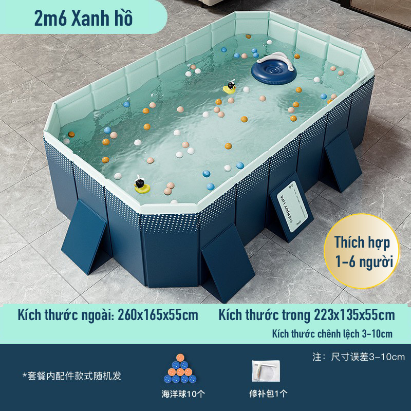 Bể Bơi Tự động xếp 1m6-4m , Bể bơi xếp không ơm hơi, chất liệu cao cấp gấp gọn dễ dàng, an toàn cho bé