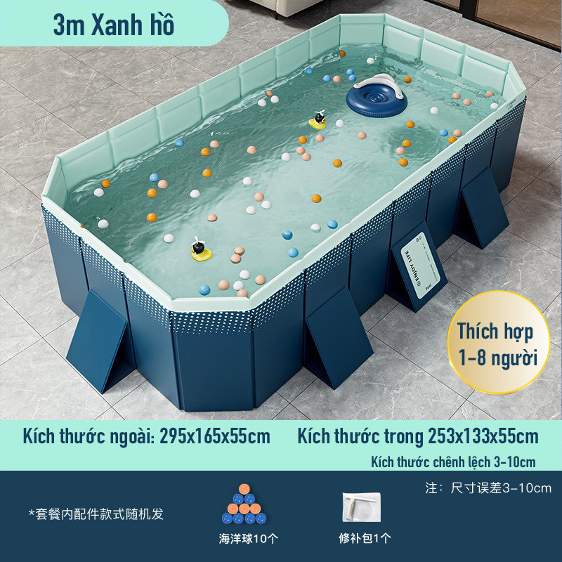 Bể Bơi Tự động xếp 1m6-4m , Bể bơi xếp không ơm hơi, chất liệu cao cấp gấp gọn dễ dàng, an toàn cho bé