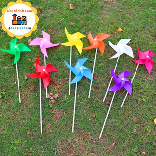 Chong chóng nhựa 4 cánh 1 màu 24 cm cầm tay - chong chóng que cầm