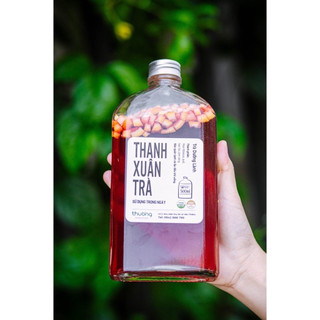 Chai thủy tinh vuông dẹp nắp nhôm 500ml đựng sữa chua, nước ép, trà lên men