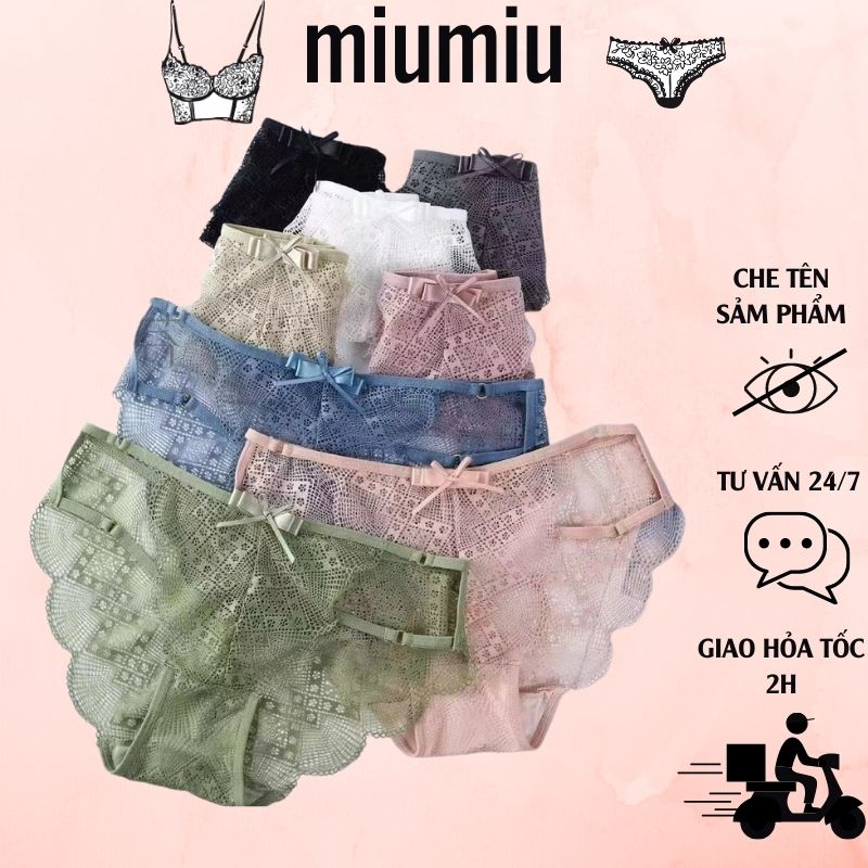 Quần lót nữ ren su cao cấp mềm mại kháng khuẩn sexy gợi cảm M1207