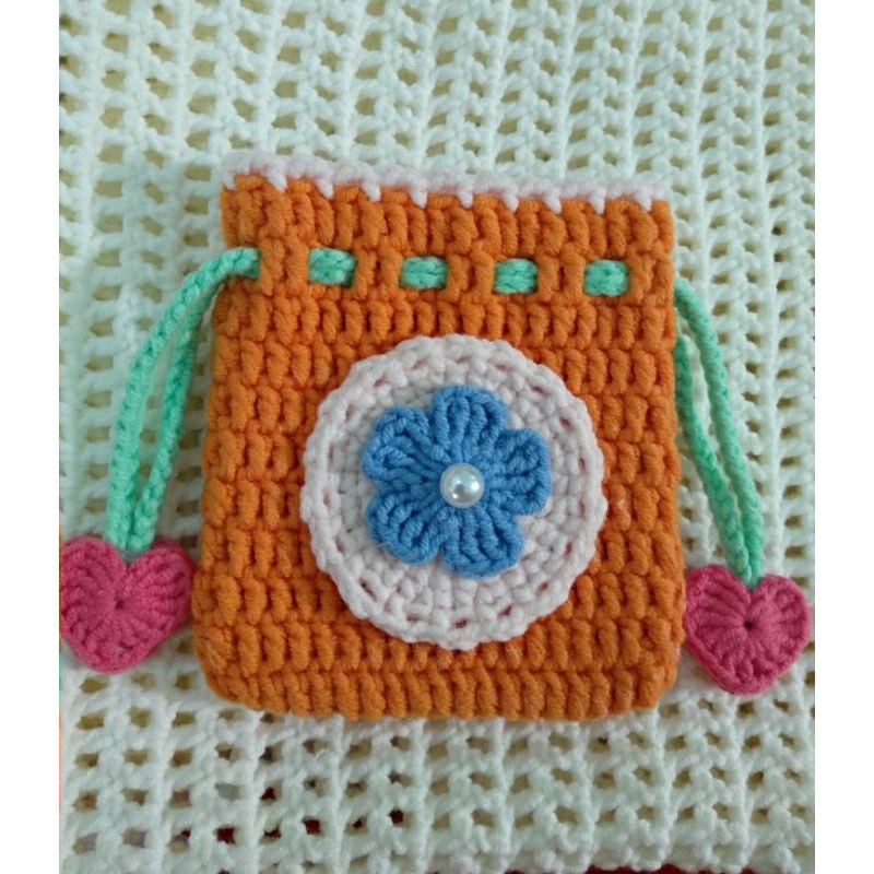 Túi dây rút len handmade/ Túi tỏi/ Túi len mini/ Túi đựng Airpods