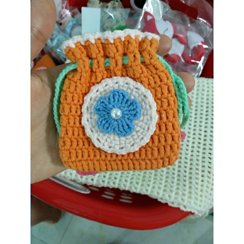 Túi dây rút len handmade/ Túi tỏi/ Túi len mini/ Túi đựng Airpods