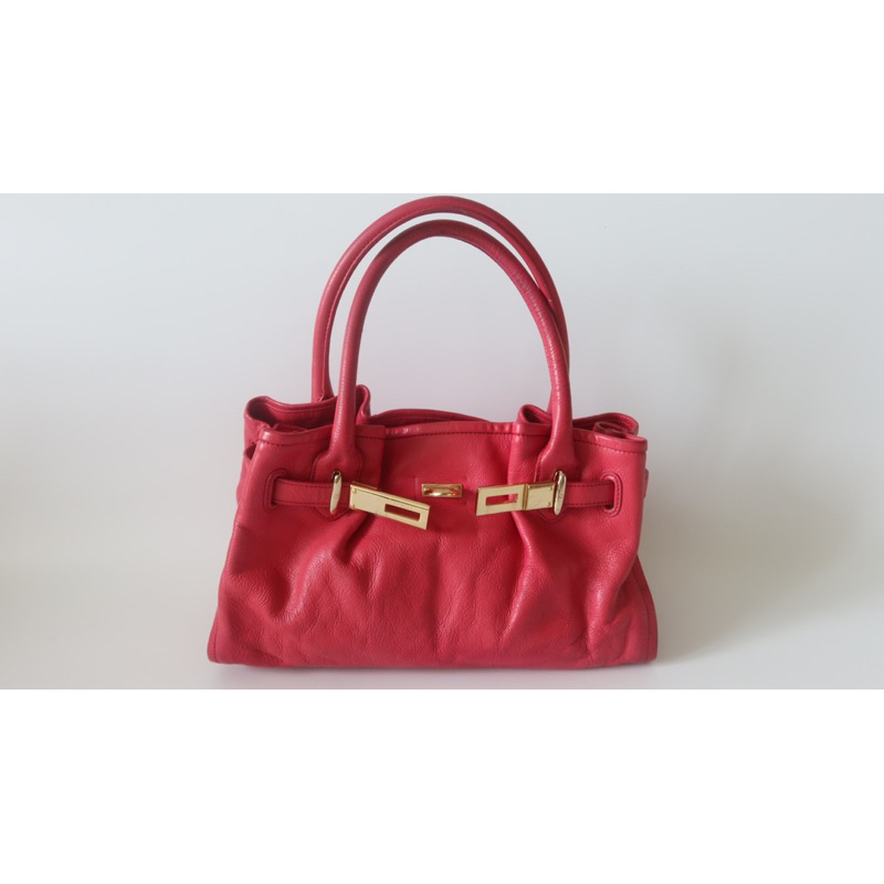 Túi vintage hiệu Lovcat Pháp da thật màu hồng - secondhand