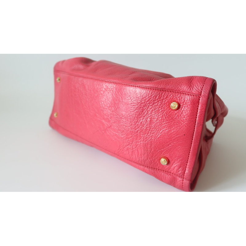 Túi vintage hiệu Lovcat Pháp da thật màu hồng - secondhand