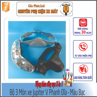 Bộ 3 món ốp đầu + gáy + đèn pha xe jupiter v phanh đĩa -