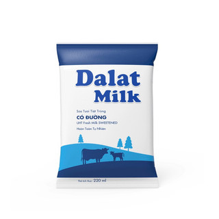Thùng 48 bịch Sữa Dalatmilk 220ml (không đường, ít đường)