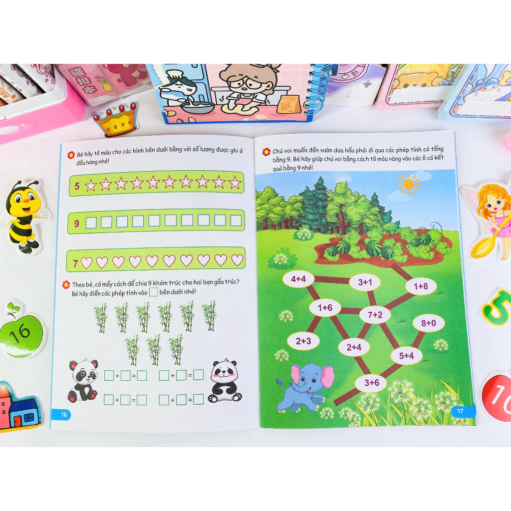 Sách - Combo 5 cuốn Tập tô tập viết chữ, số và học Toán, Hành trang vào lớp 1 - ndbooks