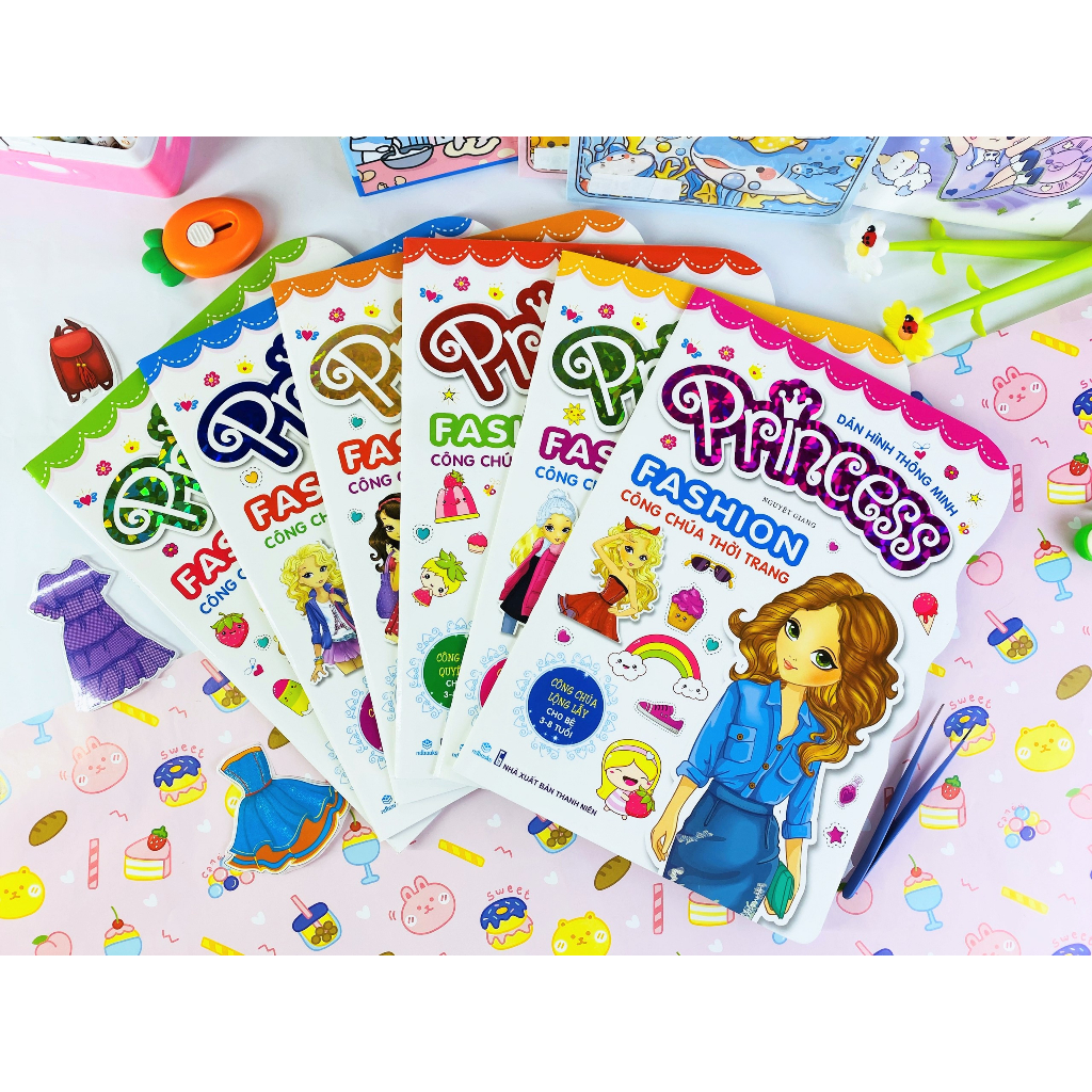 Sách - Combo 3 cuốn Dán Hình Thông Minh: Công Chúa Thời Trang  - Ndbooks