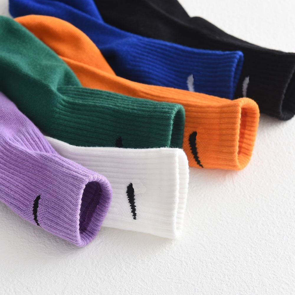 Set 5 đôi tất Nike cao cổ sắc màu cho bé trai bé gái phong cách thể thao