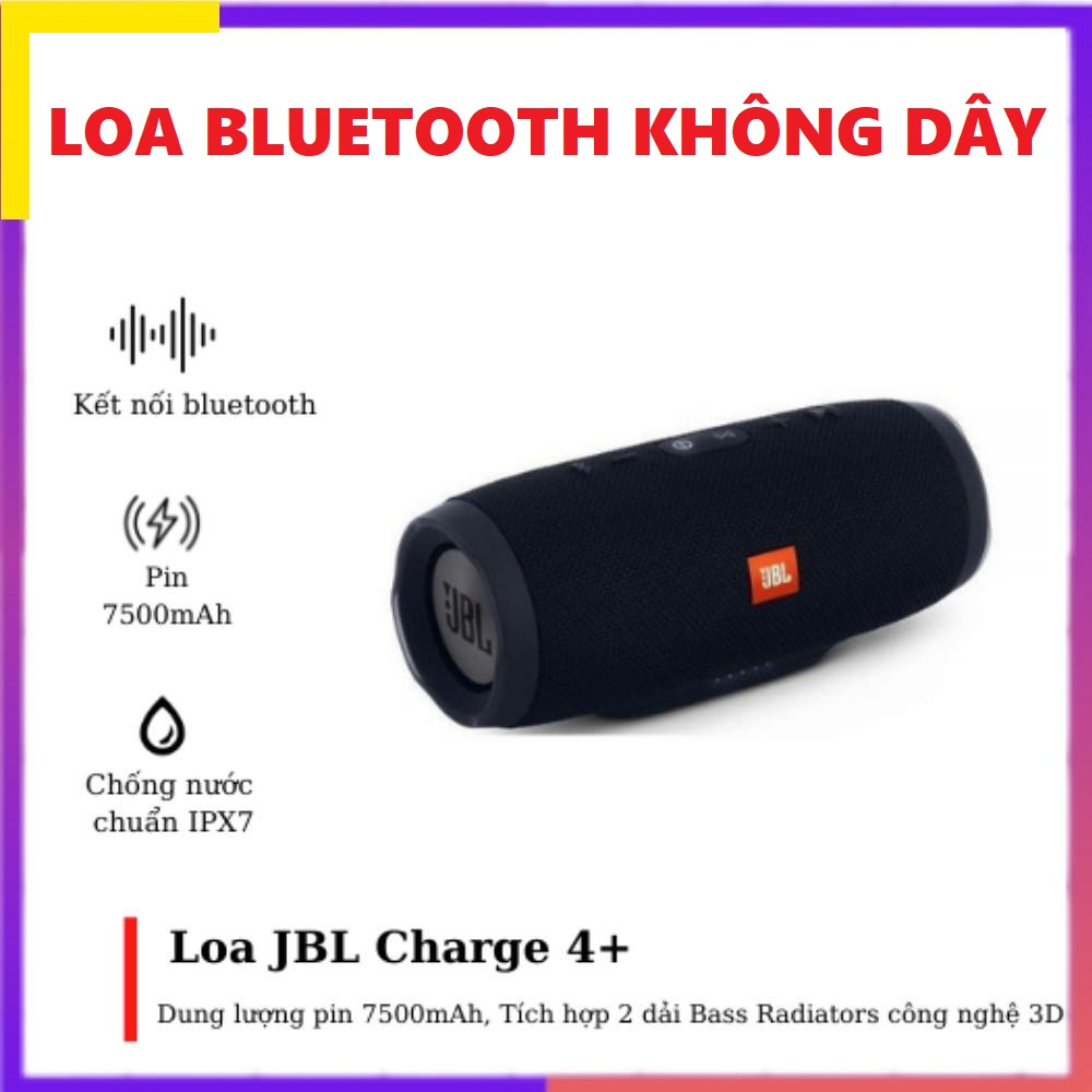 Loa Bluetooth Charge 4+ Mini bass tốt khoẻ - có dây đeo - loa mini cầm tay giá rẻ