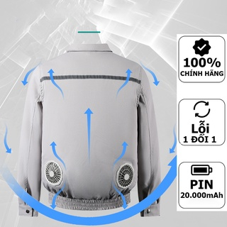 Áo Quạt Gió Điều Hoà DAIZO Chính Hãng Pin 30.000mAh, Chạy 10 - 17 Tiếng, BH 1 Năm, Tặng 2 Túi Đá Khô