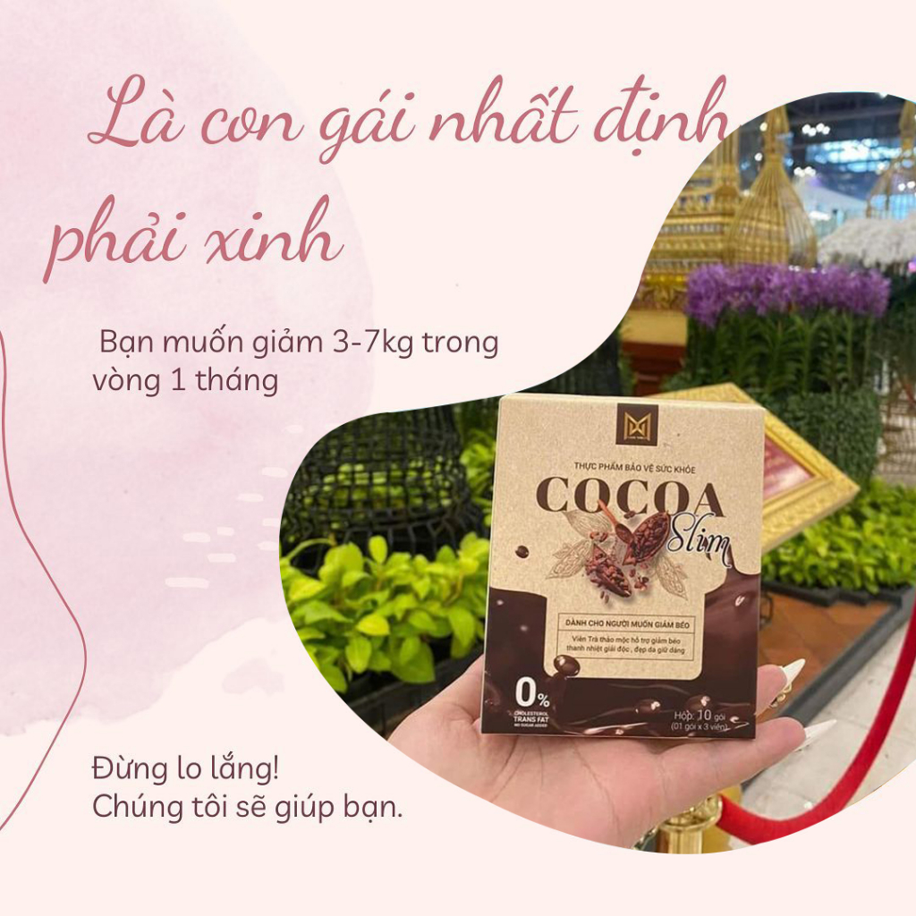 Giảm Cân Cocoa Slim Mẫu Mới Nhất Chính Hãng CTy Hộp 20 Viên Hỗ Trợ Giảm Cân Nhanh Cấp Tốc