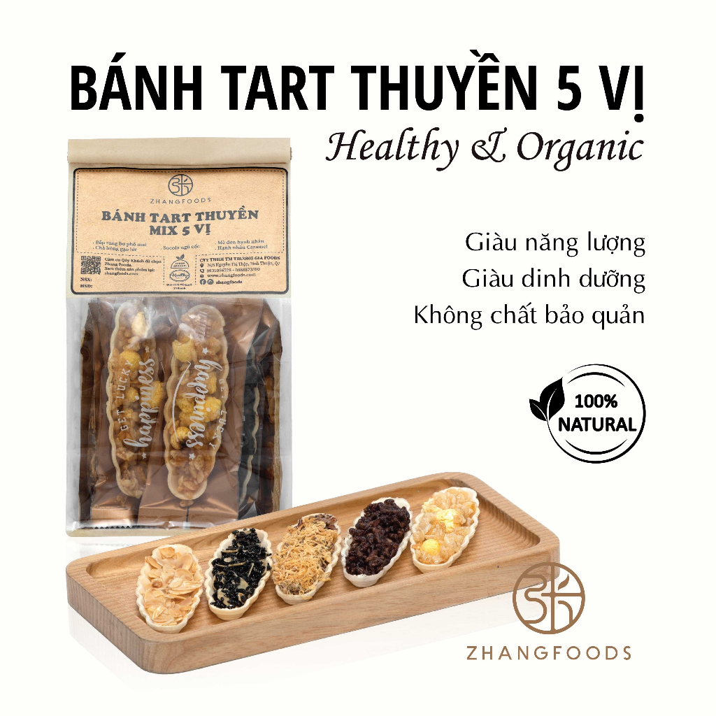 Bánh Tart Thuyền Mix 5 Vị-  Zhangfoods- Healthy & Organic-  Ăn Vặt- Eat Clean- Ăn Kiêng
