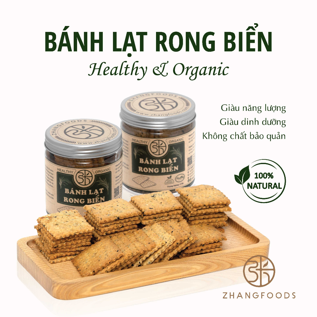 Bánh Lạt Rong Biển- Zhangfoods- Healthy & Organic-  Ăn Vặt- Eat Clean- Ăn Kiêng