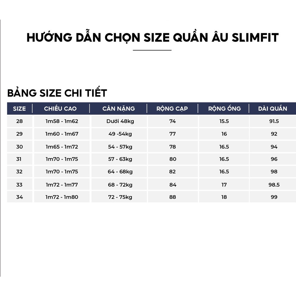 Quần âu nam Giá Xưởng dáng slimfit vải Tăm Hàn Giá Tận Xưởng học sinh, sinh viên JA02