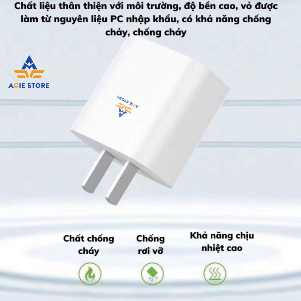 [Mã ICBFRI15 giảm 10% đơn 0đ] Bộ Củ Dây Cáp Sạc Nhanh PD 20W ACIE STORE An Toàn, Ổn Định | BigBuy360 - bigbuy360.vn