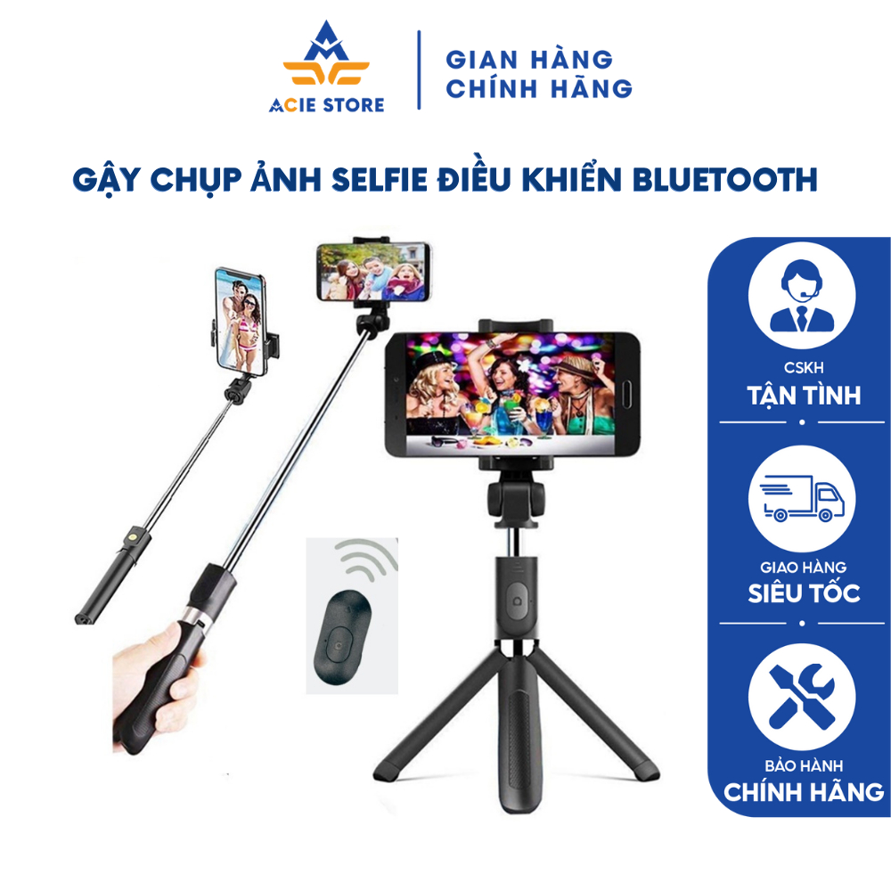 Cây Gậy Chụp Ảnh Tự Sướng 3 Chân Điều Khiển Bluetooth, Chụp Hình, Quay Video, Livestream ACIE STORE