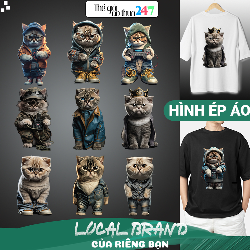 Hình Mèo 3D M1 ủi bằng bàn là, bàn ủi