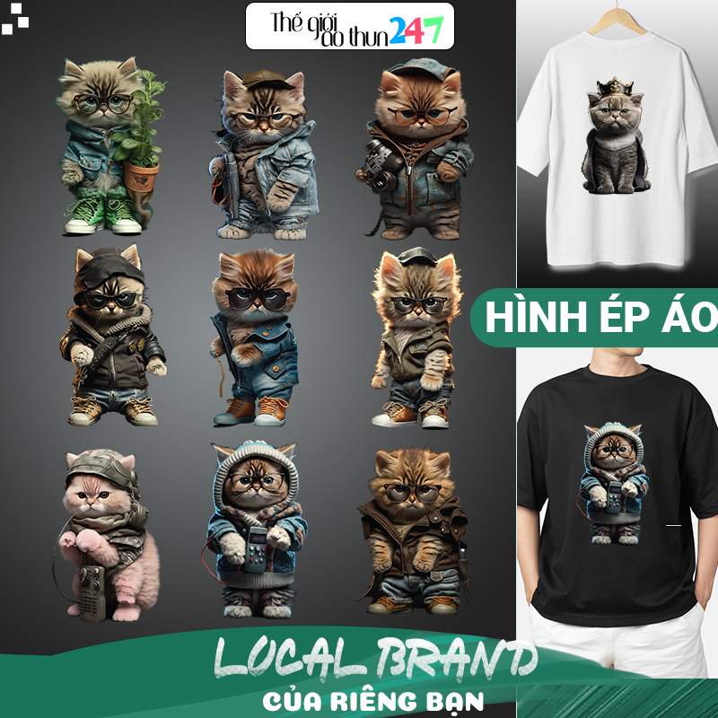 Hình Mèo 3D M2 ủi bằng bàn là, bàn ủi