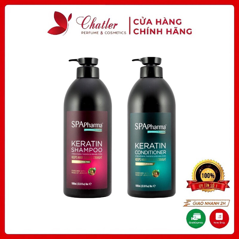 Cặp Dầu Gội Xả Siêu Phục Hồi Tóc Spa Pharma Keratin Chuẩn Salon