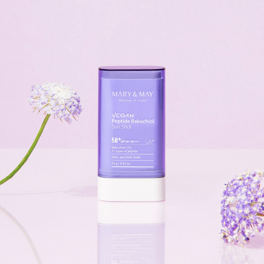 Sáp Chống Nắng Dưỡng Da Chống Lão Hóa Mary&May Vegan PEPTIDE BAKUCHIOL Sun Stick SPF50+ PA++++ 18g