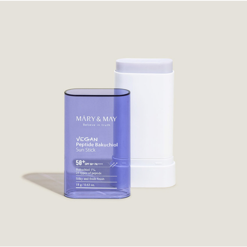 Sáp Chống Nắng Dưỡng Da Chống Lão Hóa Mary&May Vegan PEPTIDE BAKUCHIOL Sun Stick SPF50+ PA++++ 18g