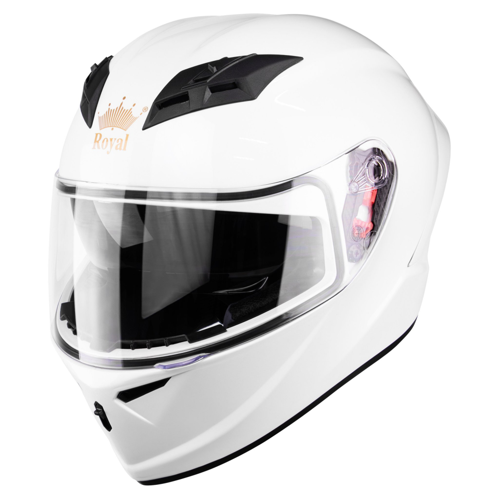 Mũ Bảo Hiểm Fullface 2 KÍNH Cao Cấp Royal M266 Màu Trắng Bóng - Hàng Chính Hãng - Bảo Hành 12 Tháng
